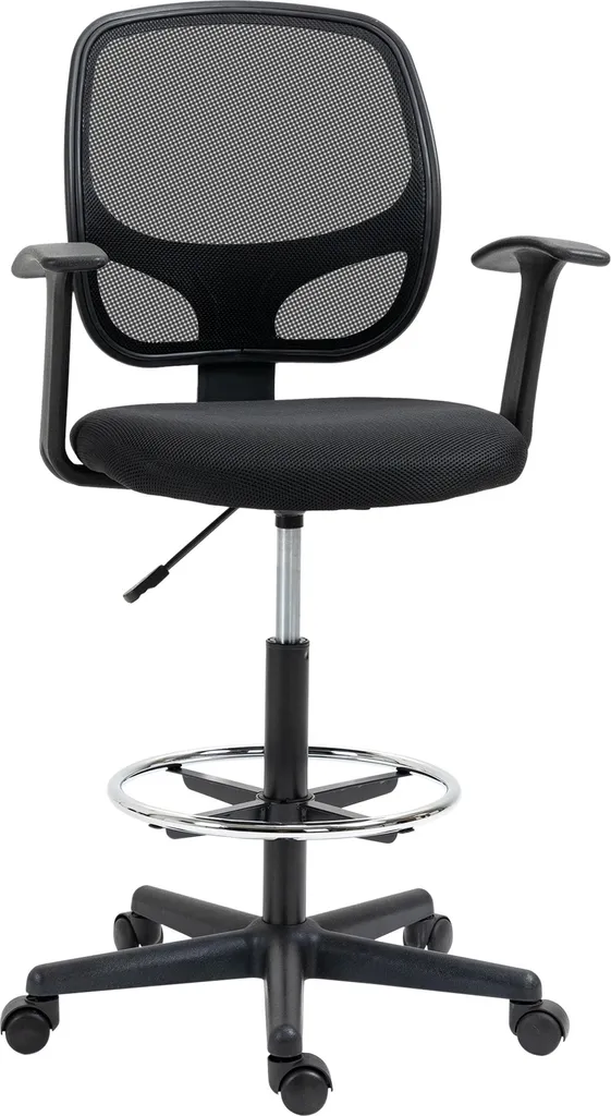 Chaise de dessin ergonomique en maille avec hauteur réglable Vinsetto