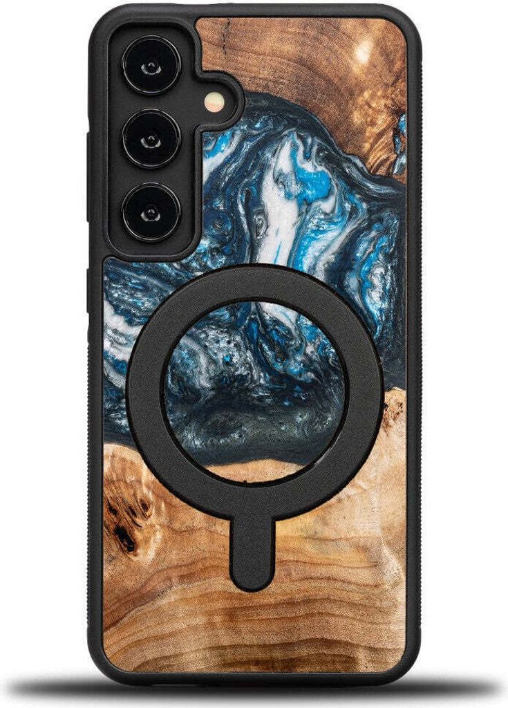 Holzhülle für Galaxy S24, Bewood Unique Planets Erde für MagSafe