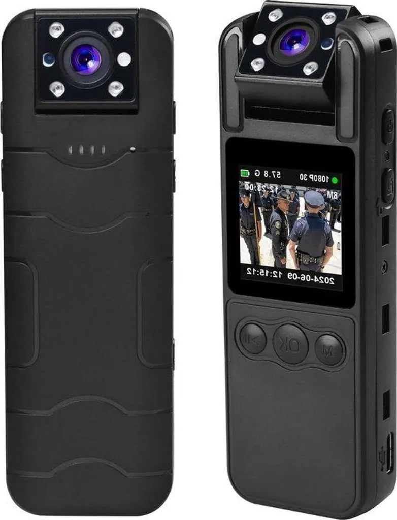 Enregistreur vidéo de poche 1080p avec objectif pivotant et IR 64 Go