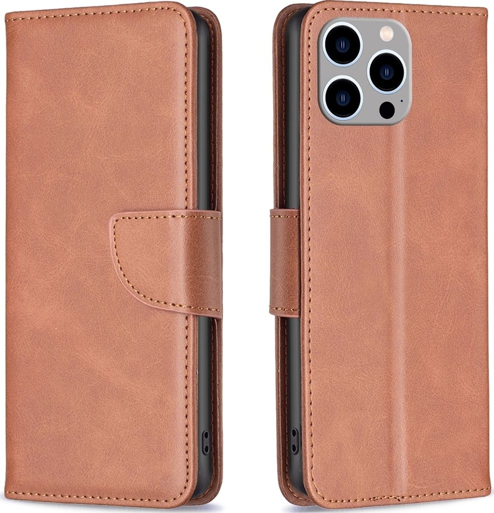 Mobigear Excellent iPhone 15 Pro Max Hülle Klapphülle Geldbörse - Braun