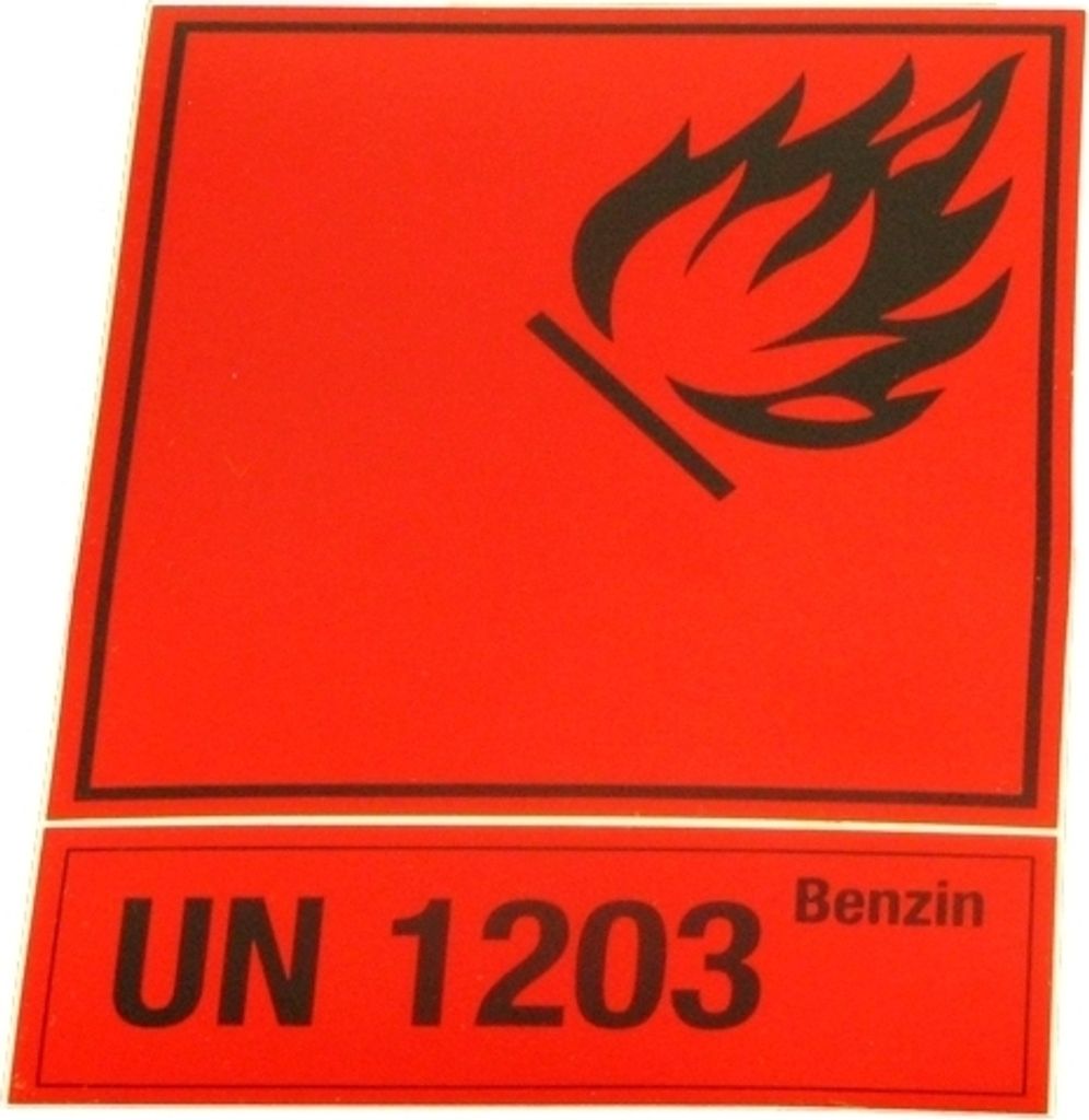 Aufkleber für Benzinkanister: 'Benzin' Produktbild 