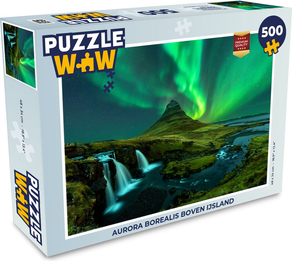 MuchoWow Puzzle 500 Teile Aurora Borealis über Island - 500 Teile - Kinder - Selberbauen - Puzzlespiele