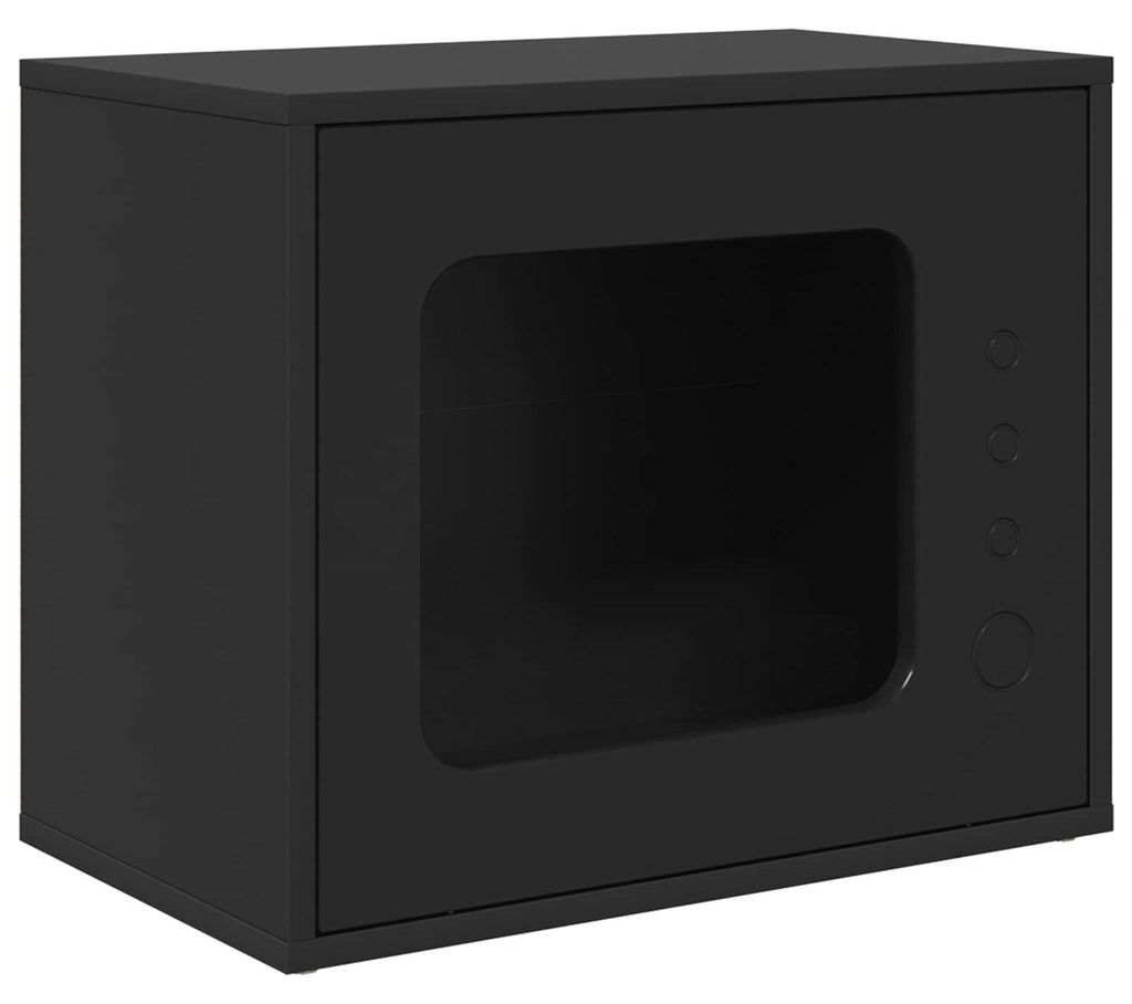 vidaXL Katzenhaus Schwarz 51 x 30 x 42,5 cm Holzwerkstoff Produktbild 