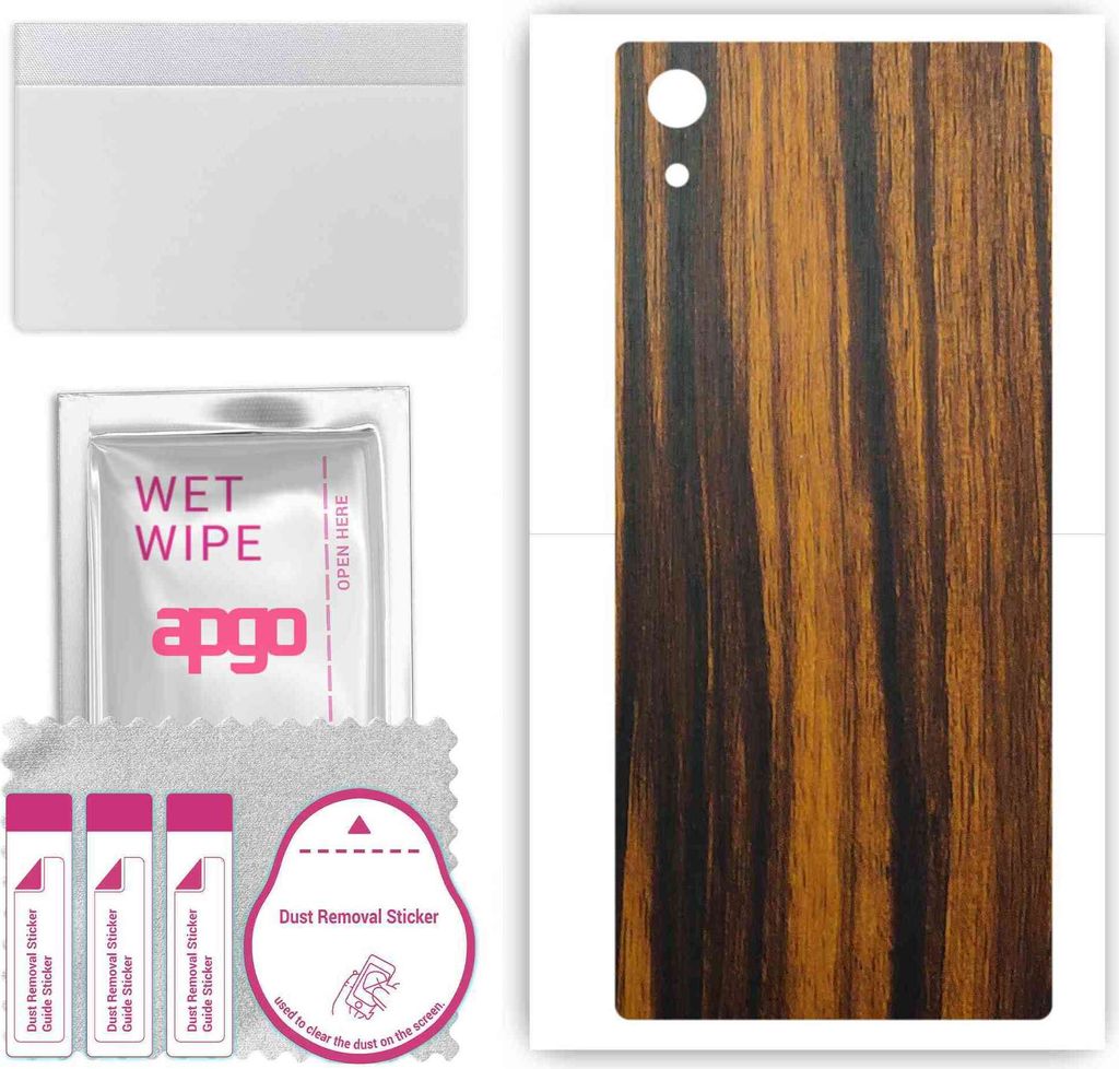 apgo Rückseite Schutzfolie, Skin, kompatibel mit Sony Xperia XA1, Hinten Displayschutzfolie aus Vinylfolie, kratzfest, einfache Montage - Tigerwood