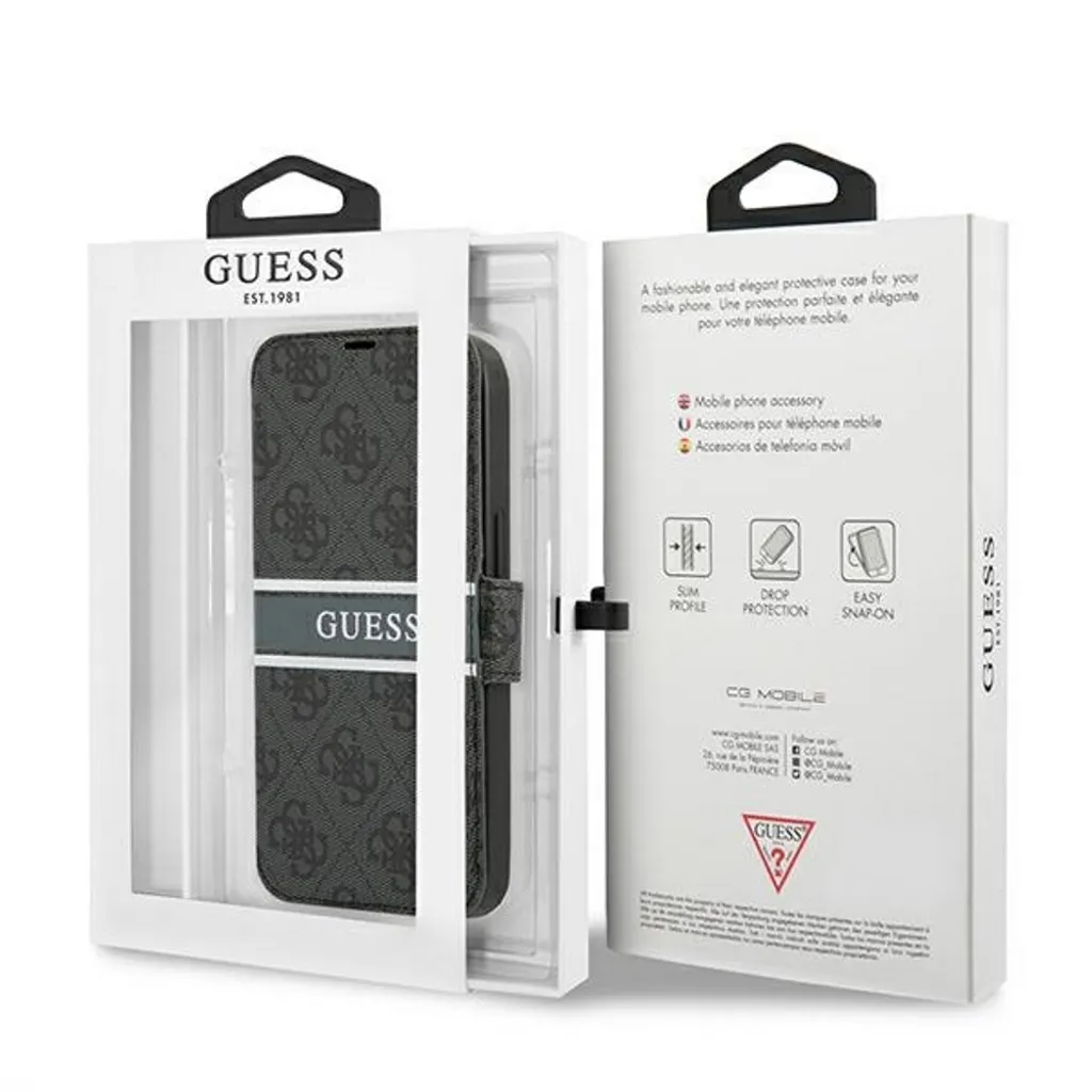 Cover Guess iPhone 13 Mini Grigia - Custodia Libro Portafoglio Ecopelle - 7