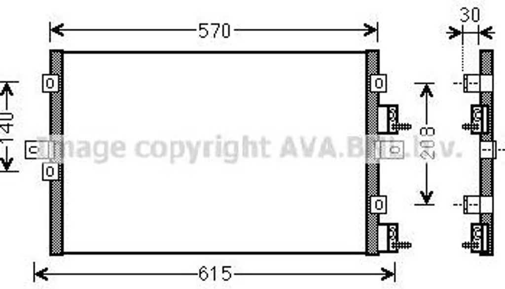 Radiateur de clim AVA CR5114 compatible Chrysler PT Cruiser 13071AA01