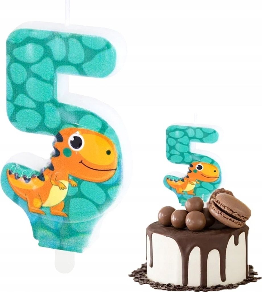 Geburtstag Kerze Dinosaurier Dino Nummer 5 Grün Für Geburtstagsparty