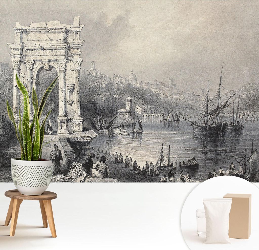 Fototapete - 208x146 cm - Tapete - Wandtapete - Wandbilder - Dekofolie - Tapete Folie - Wand - Dekoration - Wohnzimmer - Meereslandschaft