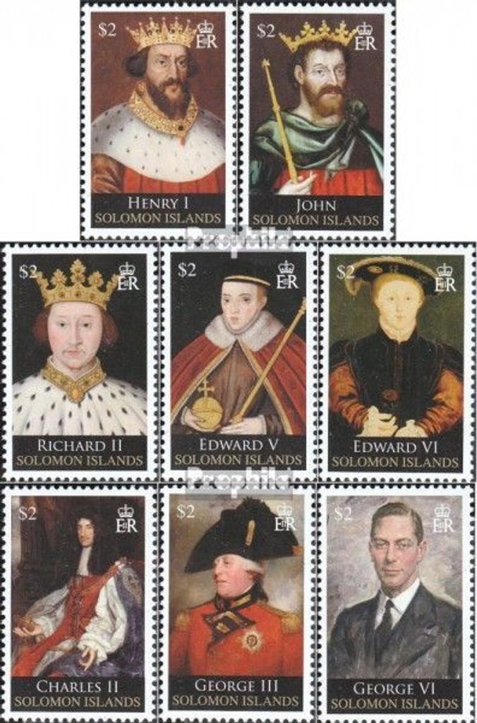 Briefmarken Salomoninseln 2010 Mi 1410-1417 (kompl.Ausg.) postfrisch Britische Könige und Königinnen
