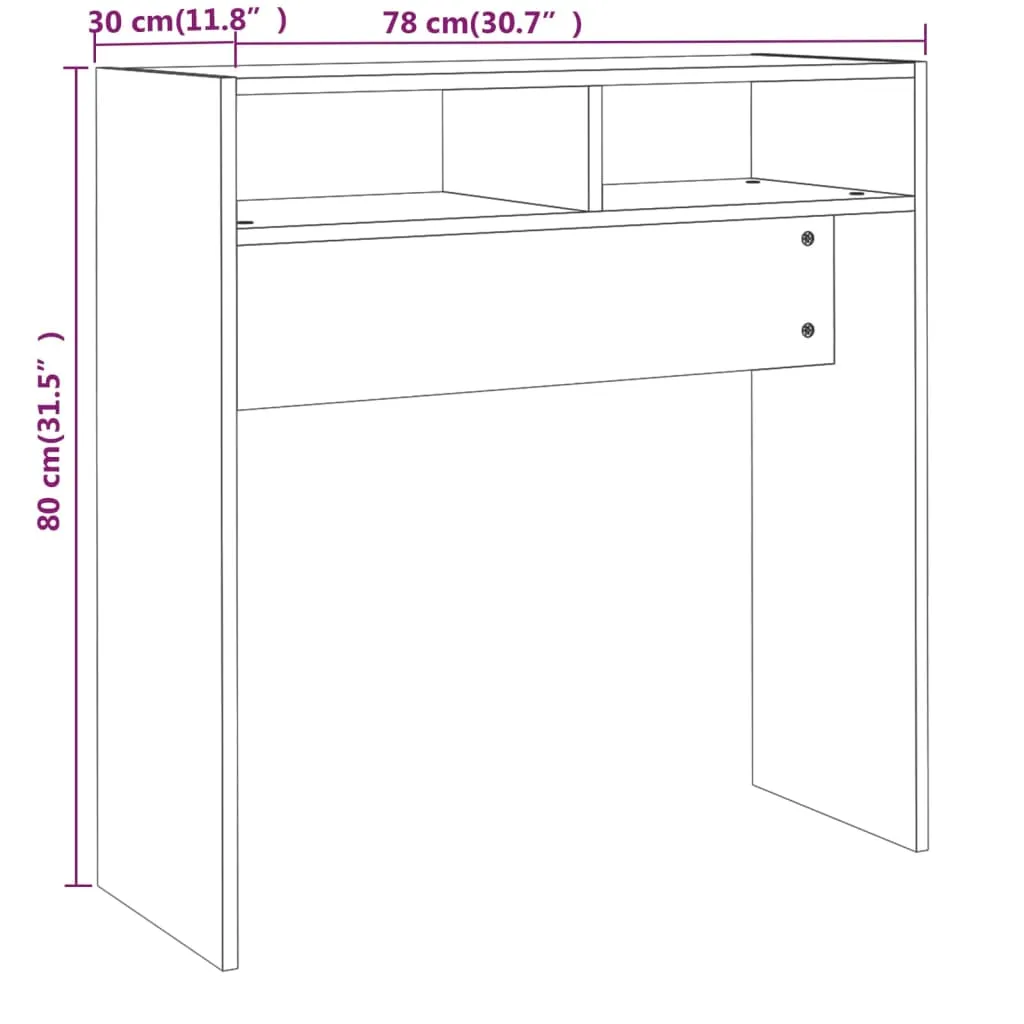 Tavolo Consolle Rovere Fumé vidaXL 78x30x80 cm | Ingresso e Soggiorno - 14