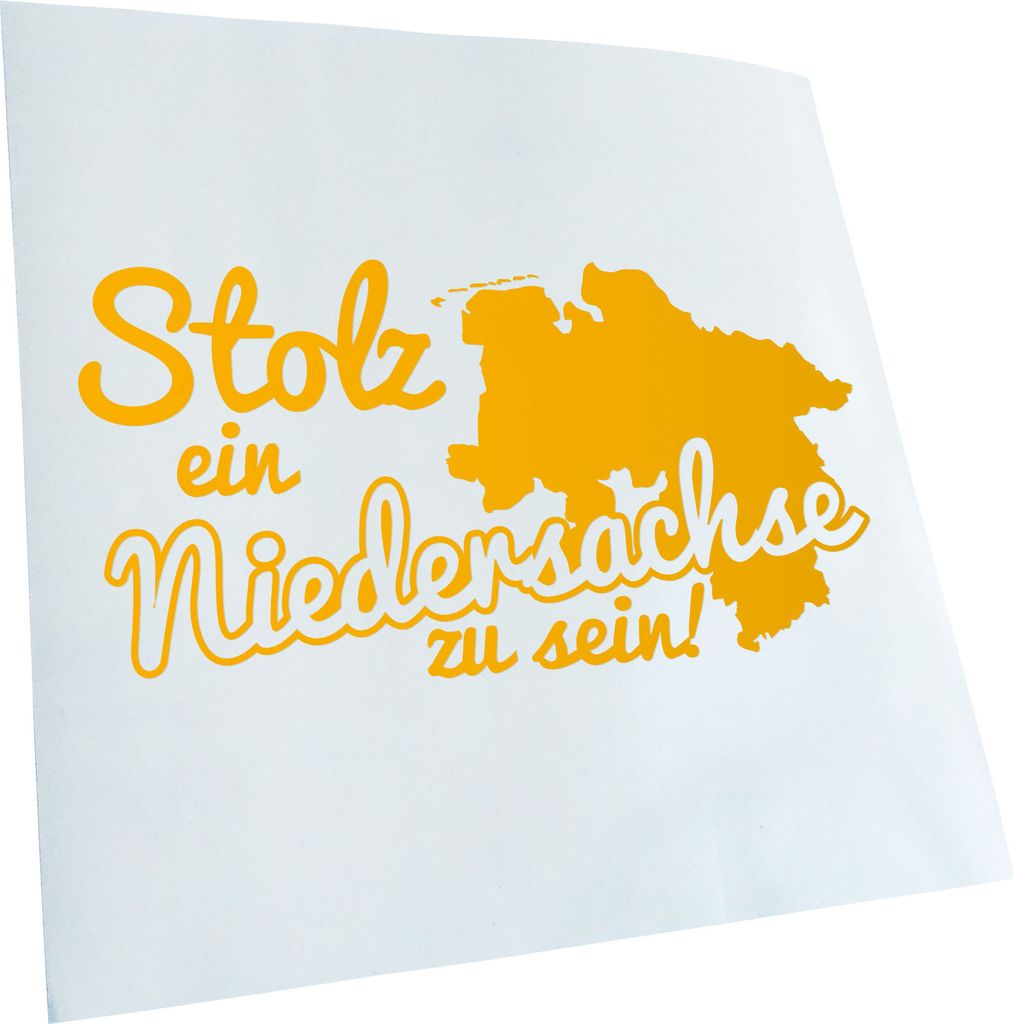 Kiwistar - Autoaufkleber - Niedersachse Stolz - Gelb - 40x20cm - Aufkleber für Auto, Laptop, Fahrrad, LKW, Motorrad mehrfarbig JDM Decal Racing