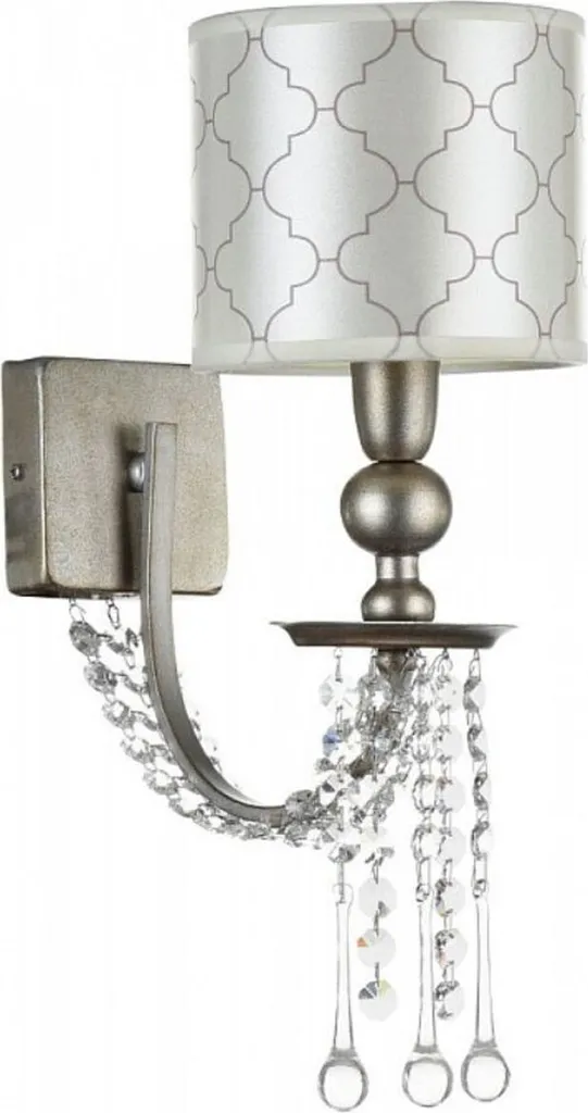 Luminaire mural de style baroque en cristal et métal doré 24 x 38 cm