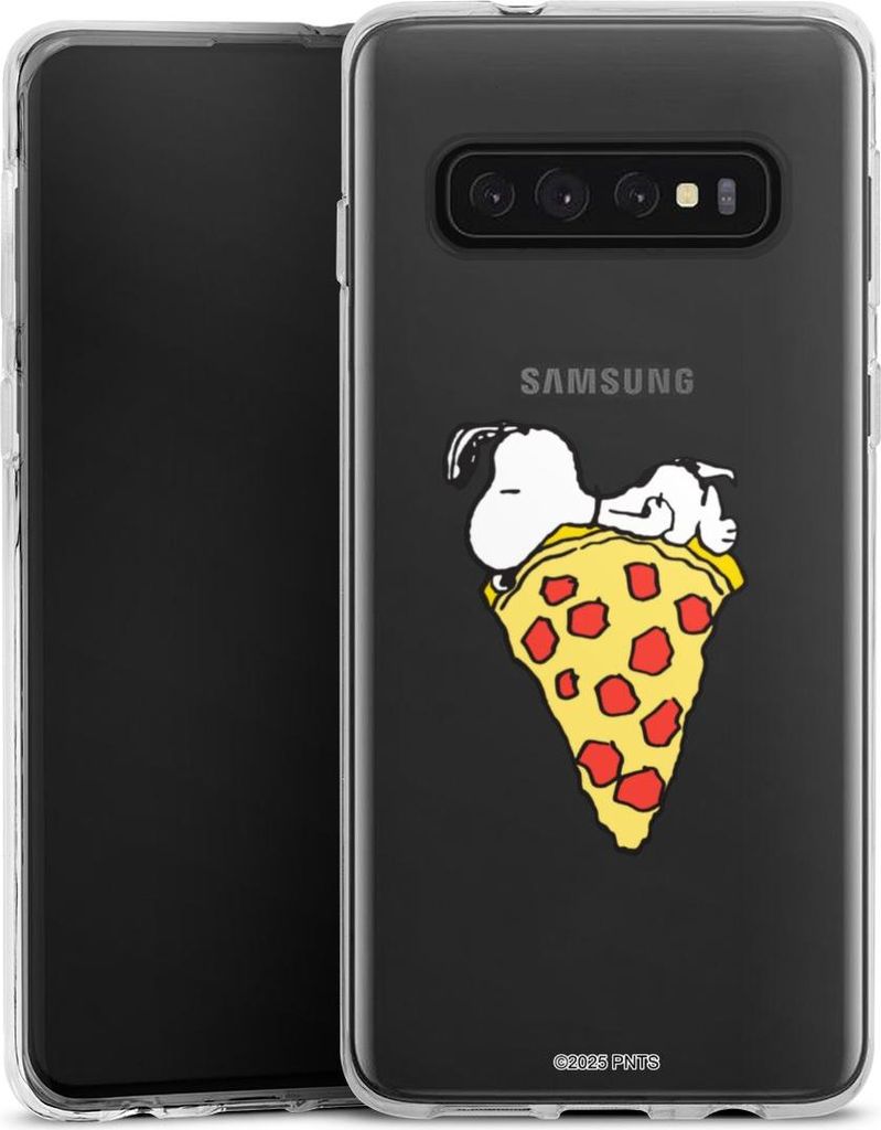 DeinDesign Handyhülle für Samsung Galaxy S10 Plus Silikon Hülle Case Smartphone Schutzhülle Pizza Peanuts Snoopy