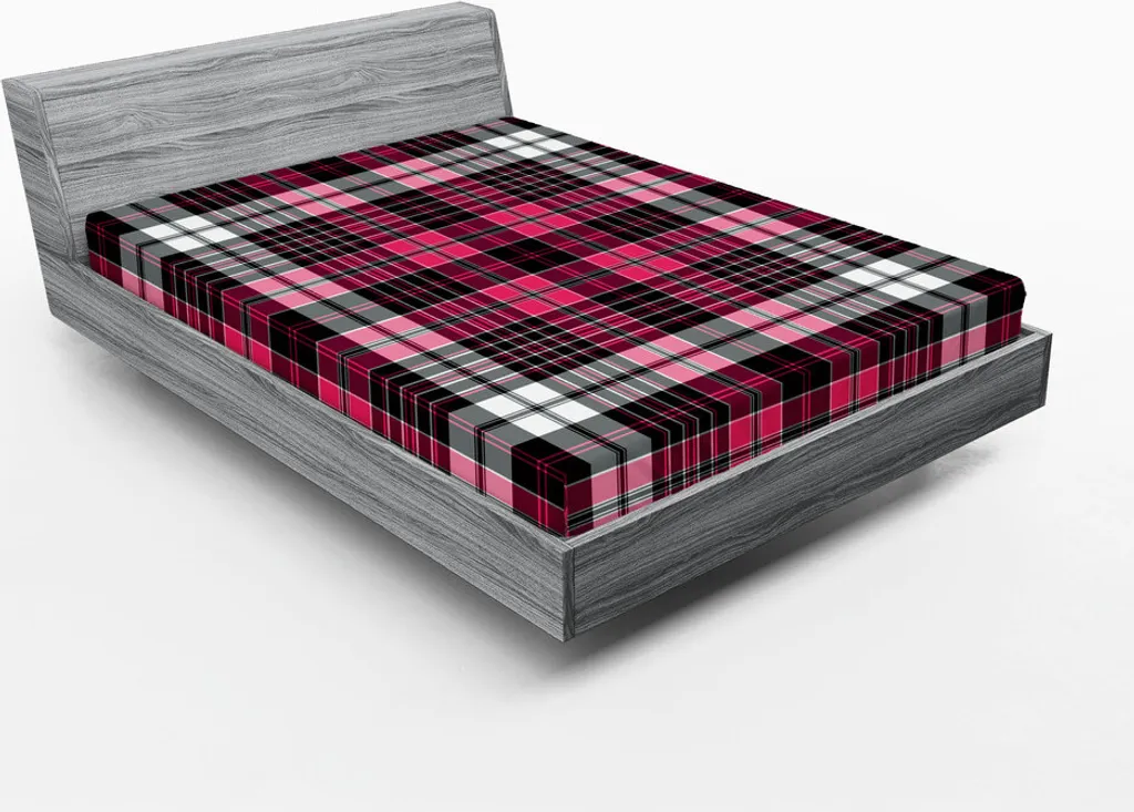 Lenzuolo Con Angoli In Microfibra 100% Per Materasso 90x200 Cm - Motivo Goccia Di Pioggia Astratto Nero E Rosa - 4