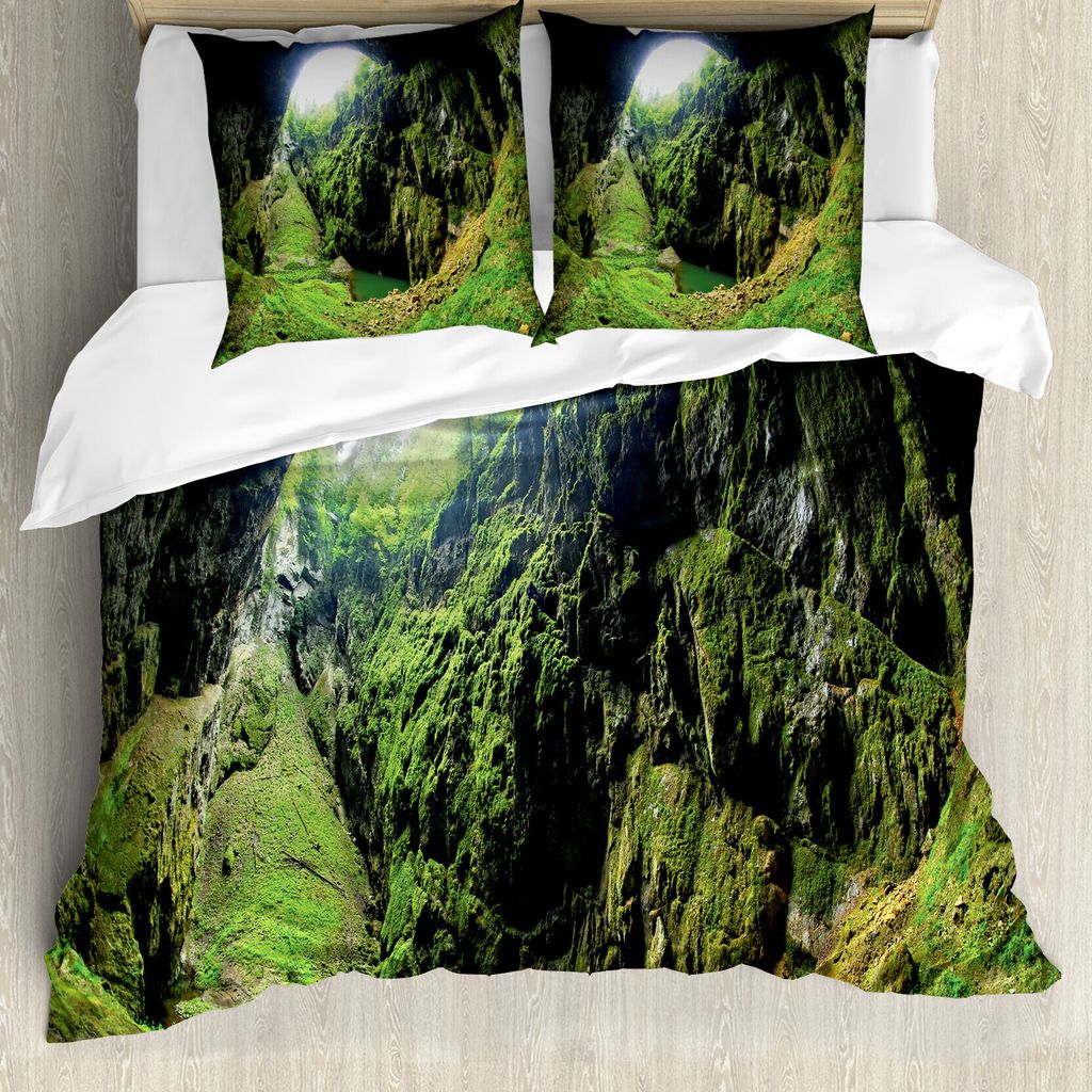 ABAKUHAUS natürliche Höhle Bettbezug, Punkevni Cave in der Tschechischen, Milbensicher Allergiker geeignet mit Kissenbezügen, 200 cm x 200 cm - ...