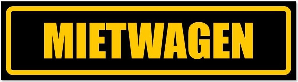 Kiwistar - Autoaufkleber - Gelb - Schwarz - 60 x 16 cm - Mietwagen - Hinweis Aufkleber Sticker für Auto, Kfz, Fahrrad, PKW, LKW