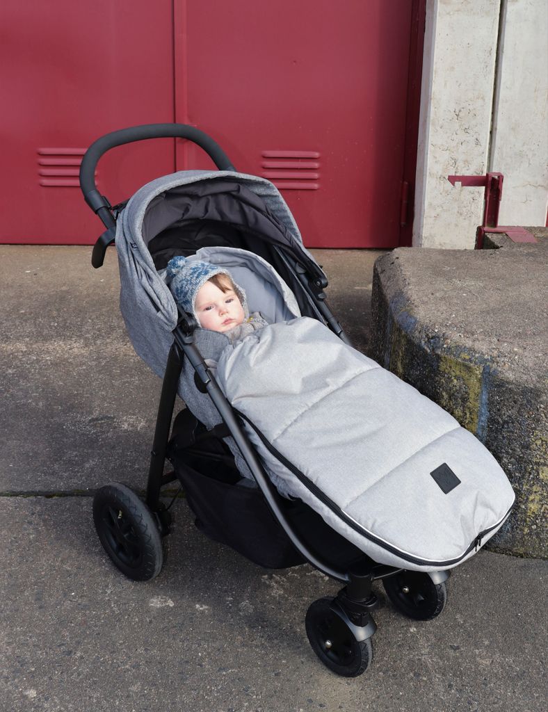Kaiser, 65764323 Thermo Fleece Universal Kinderwagen Fußsack LUKKY, light grey melange