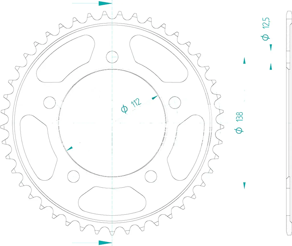 Pignon moto 45 dents Esjot 520 idéal pour le remplacement de kit chaîne