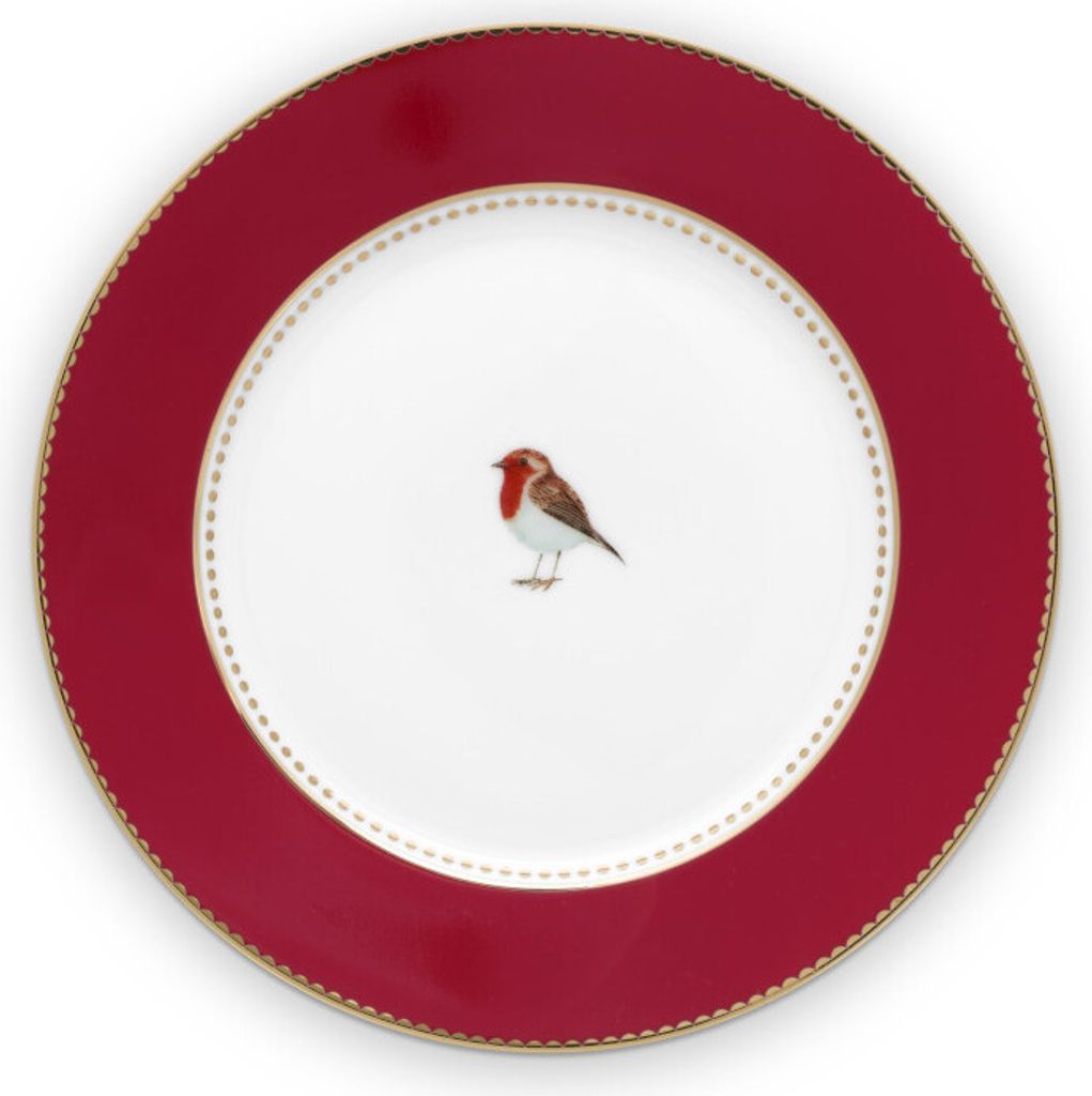 PIP STUDIO Love Birds Brotteller rot 17cm