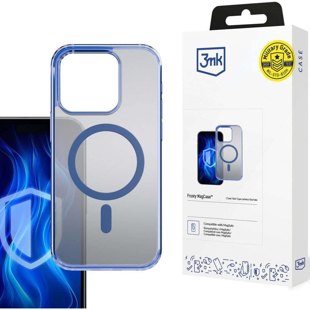 3MK Frosty MagCase iPhone 16 Pro blau Schutzhülle