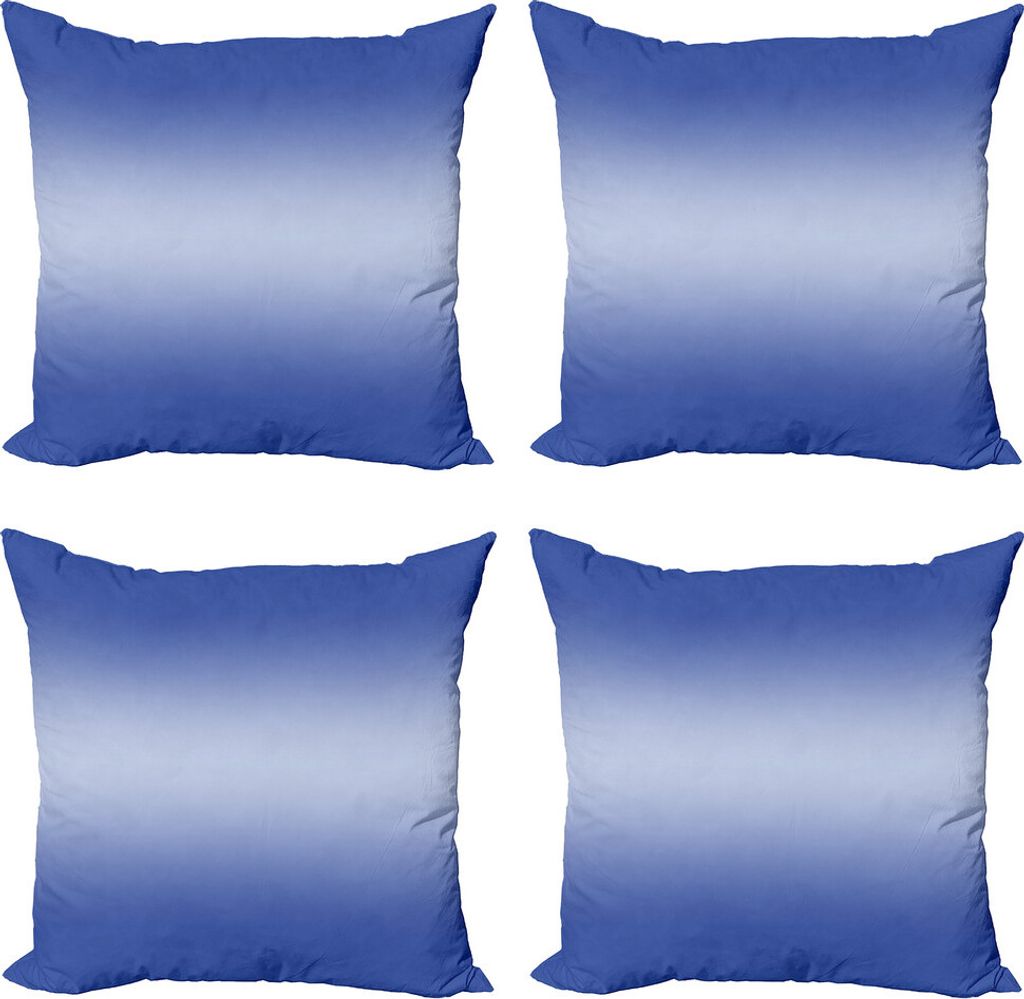 ABAKUHAUS Ombre Kissenbezug Set (4 Stück), Sonnenuntergang Abendszene, Moderner Doppelseitiger Digitaldruck, 45 cm x 45 cm, Navy blau