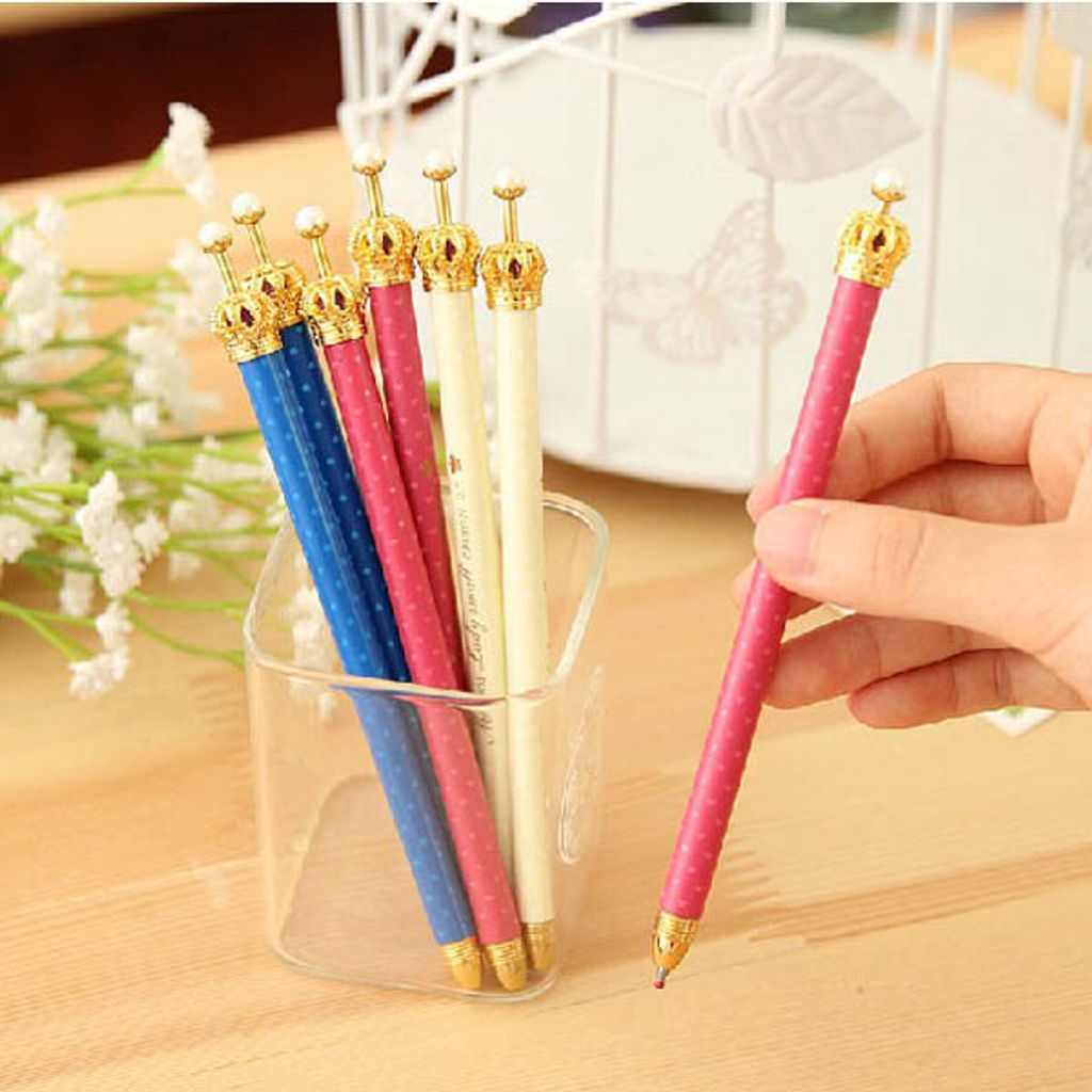 3Pcs Elegante Krone Ball Pen Personalisierte stilvolle Kugelschreiber