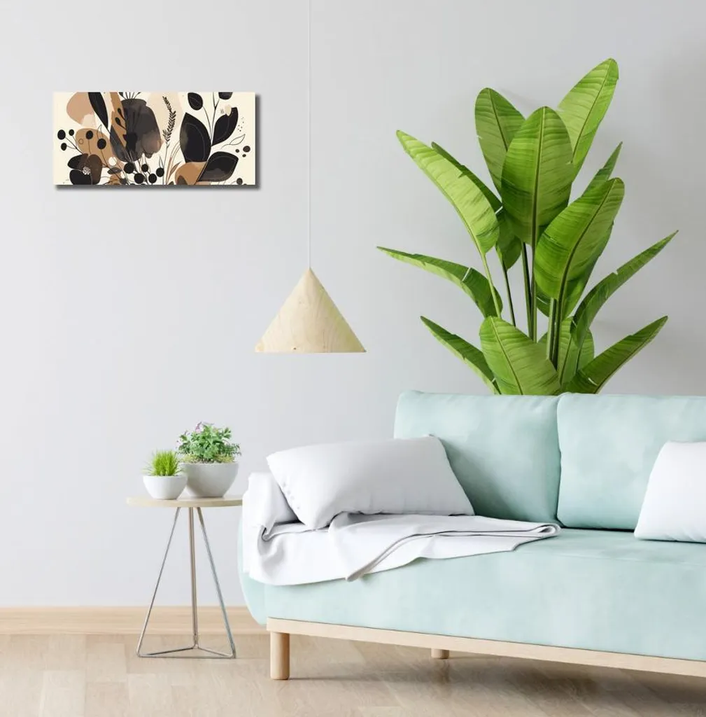 Tableau Flora 50x20 cm tons terre - Décoration murale design nature