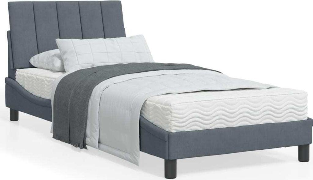Maison Exclusive - Bettgestell ohne Matratze "Hanko" Dunkelgrau 90x190 cm Samt