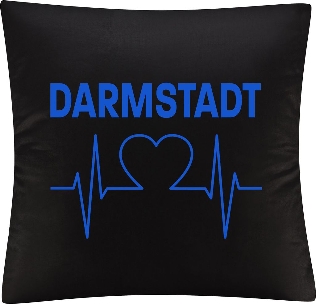 multifanshop Kissenbezug - Darmstadt - Herzschlag, schwarz, Größe one size