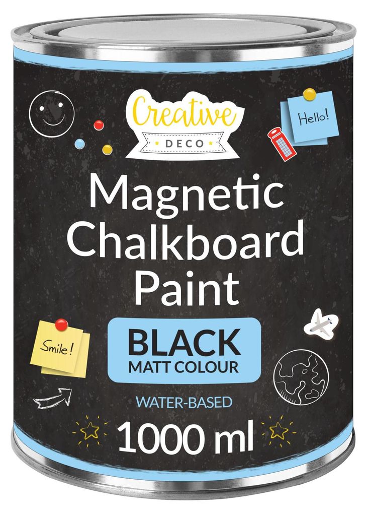 Creative Deco Čierna akrylová farba | 1000 ml | Magnetická Obrázok produktu 