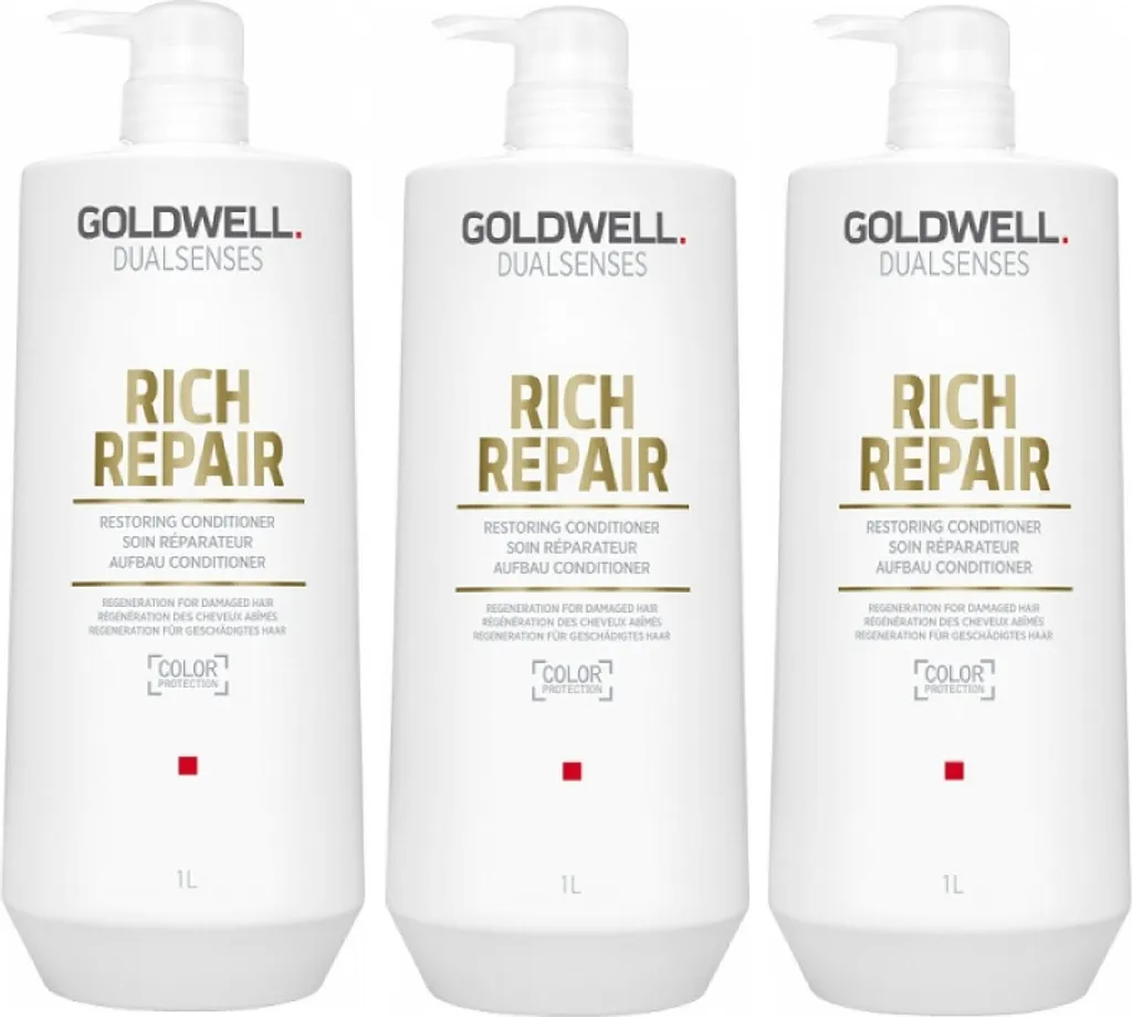 Réparez vos cheveux secs : Après-shampooing Goldwell Rich Repair 3x1000ml
