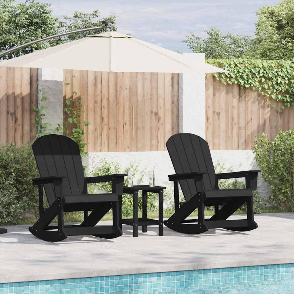 Maison Exclusive - Adirondack Schaukelstühle 2 pcs Schwarz HDPE