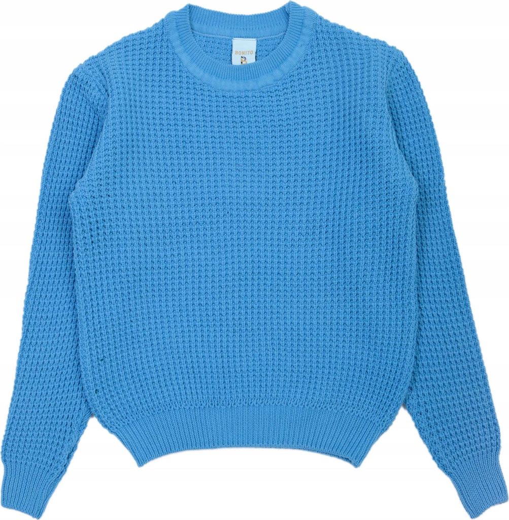 Kinderpullover - Blau - Größe 104 - 100% Baumwolle - Unifarben