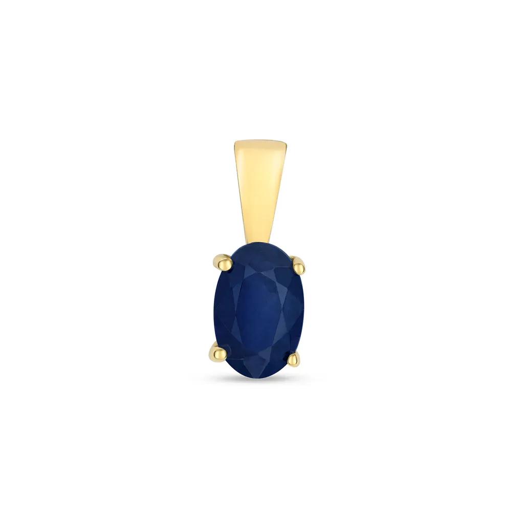 Pendentif en Or Jaune 9 Carats serti d'un Saphir Bleu - Bijou de Luxe
