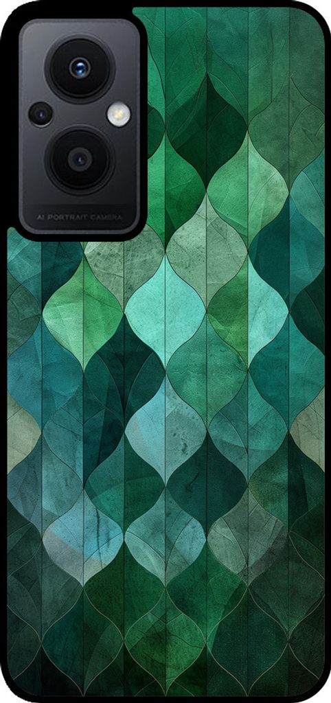 Smartphonica Telefon Fall geeignet für Oppo Reno7 Lite mit grünen Blättern drucken - TPU Backcover Fall grünes Blatt-Design - Grün