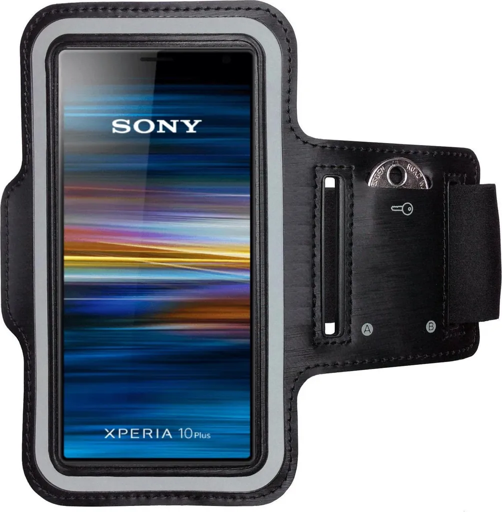 Fascia da braccio sportiva per cellulare Sony Xperia 10 con vano portachiavi