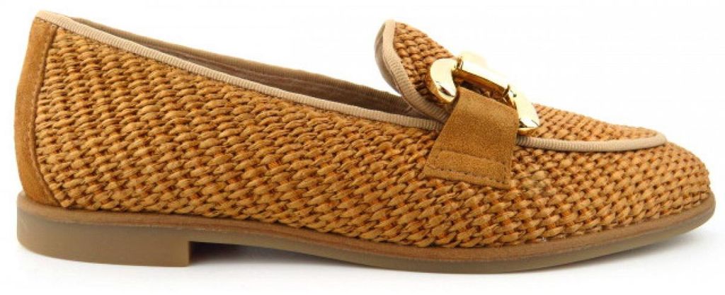 Paul Green Rafia Velour camel Slipper Beige in Gr. 37