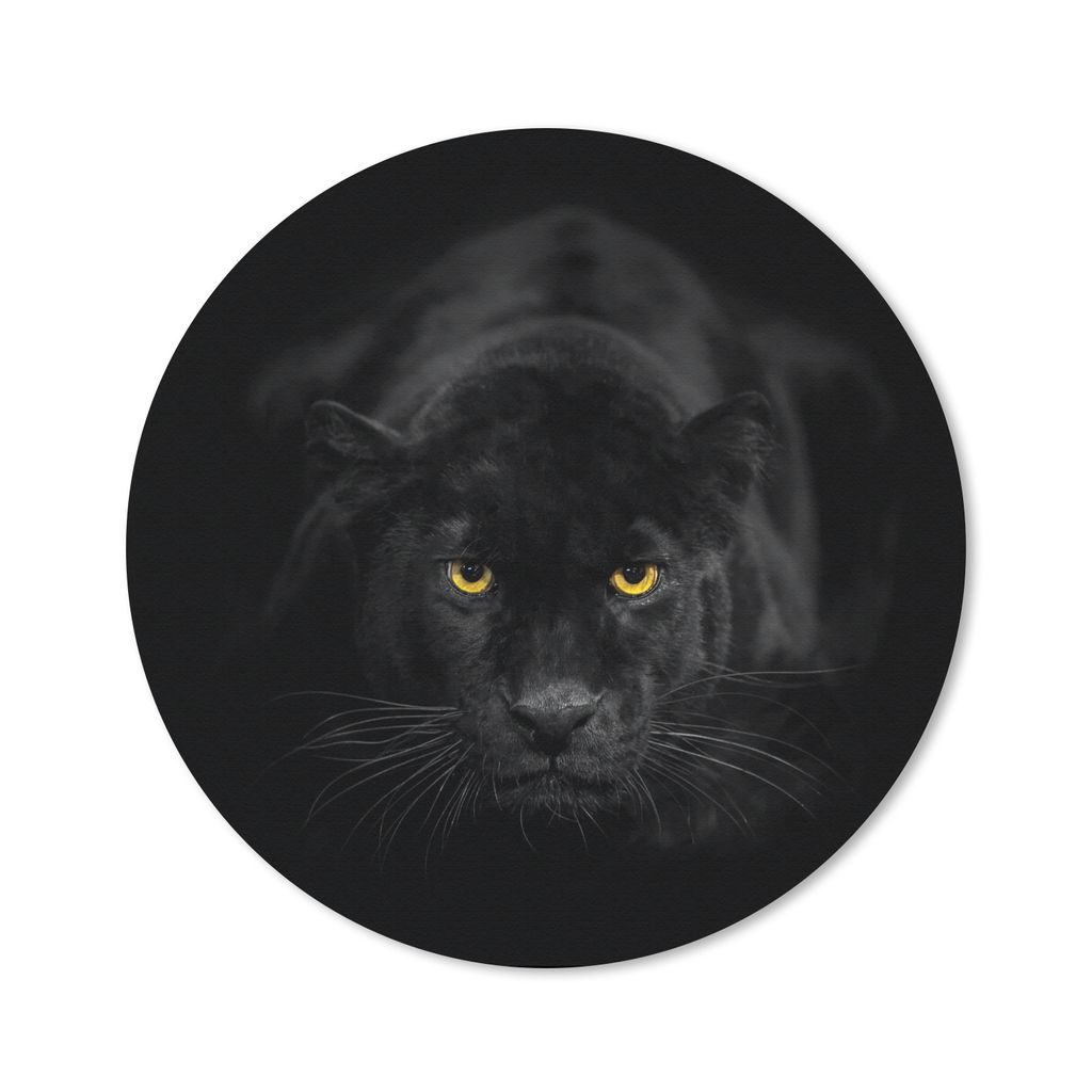 MuchoWow Mauspad Mousepad Leopard - Augen - Schwarz 20x20 cm - Mousepads - Maus Mat - Pad - Mausunterlage - Schreibtischmatte