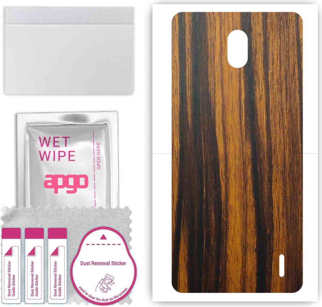 apgo Rückseite Schutzfolie, Skin, kompatibel mit Nokia 2, Hinten Displayschutzfolie aus Vinylfolie, kratzfest, einfache Montage - Tigerwood