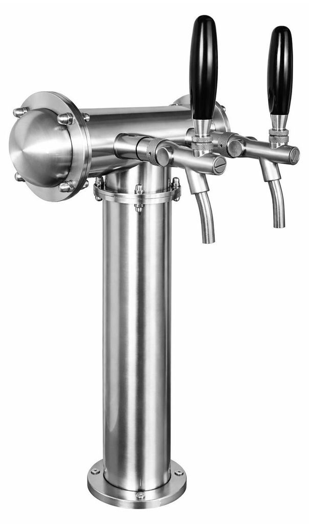 Beer Tower "Mr. T"  Chrom Poliert 2 leitig mit Schankhähnen Produktbild 