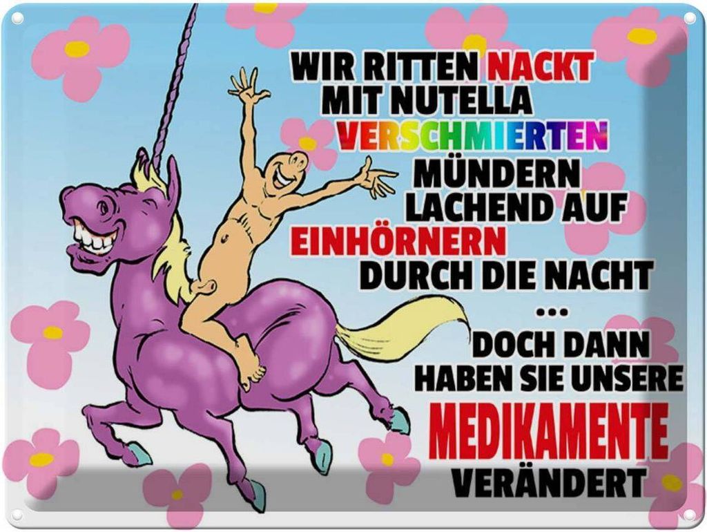 vianmo Blechschild 30x40 cm doch dann Medikamente geändert Spruch Zitat