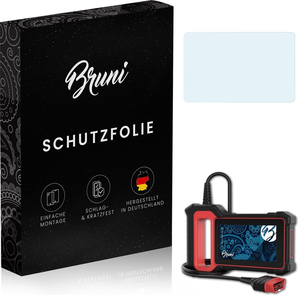 Bruni Basics-Clear 2x Schutzfolie kompatibel mit Thinkcar ThinkScan Plus S6 Folie