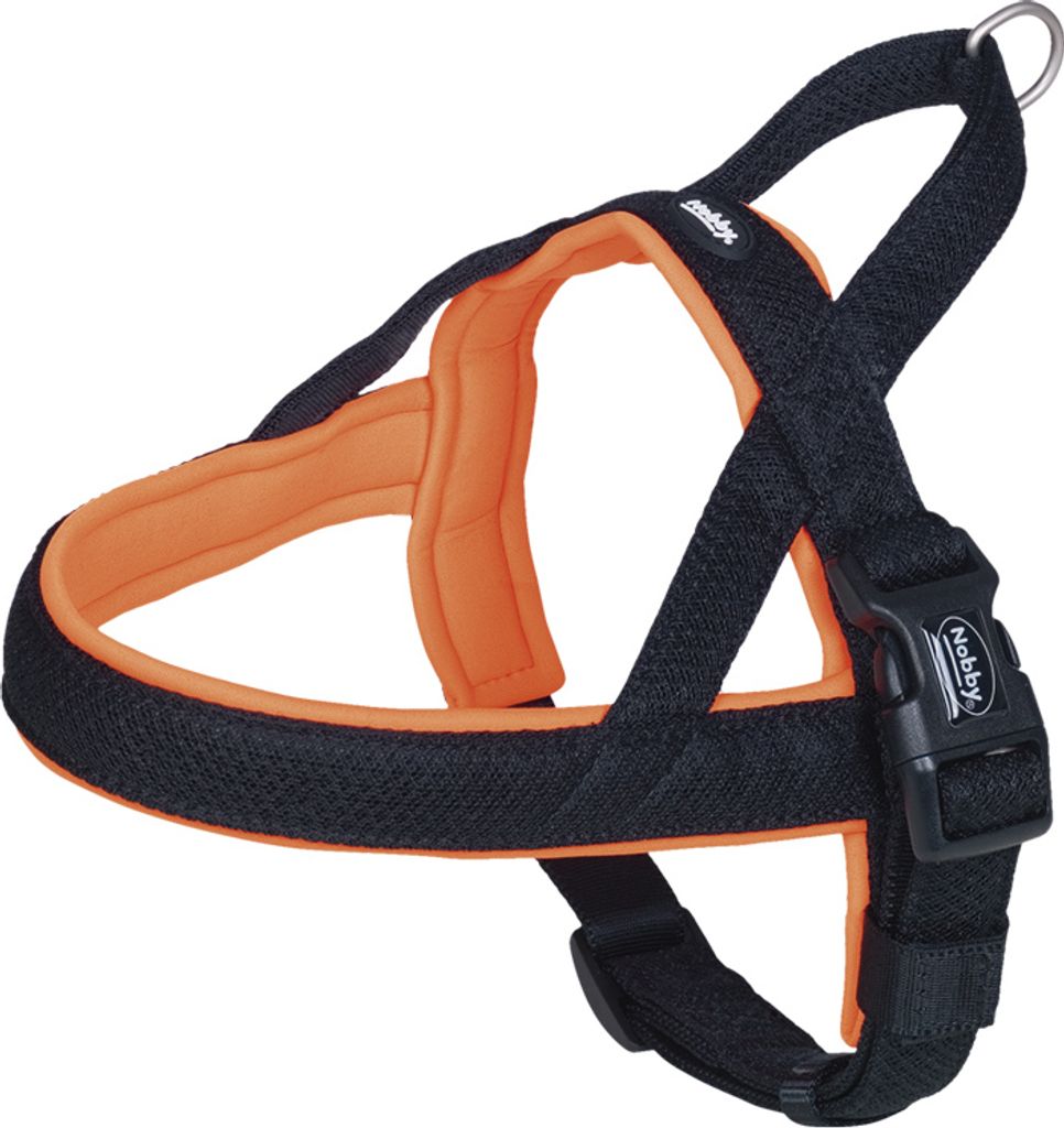 Nobby NORWEGER Geschirr "Mesh Preno" L: 68-85 cm + 54 cm, B: 40/45 mm neon orange