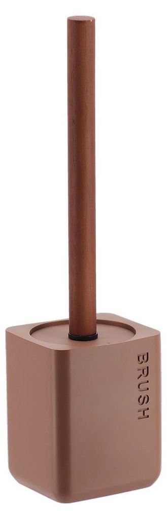 Toilettenbürste aus geätztem polyresin mit holzstiel nach art der akazie - mocha - Tendance