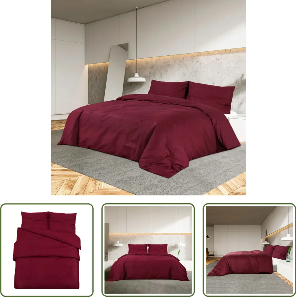 Set Biancheria Letto 200x220 Bordeaux Microfibra Leggera Living Store