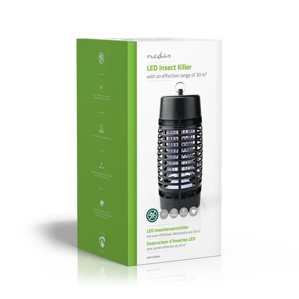 Nedis Lampada UV-A LED Insetti 3W: Zanzariera Elettrica Interno 30m² - 6