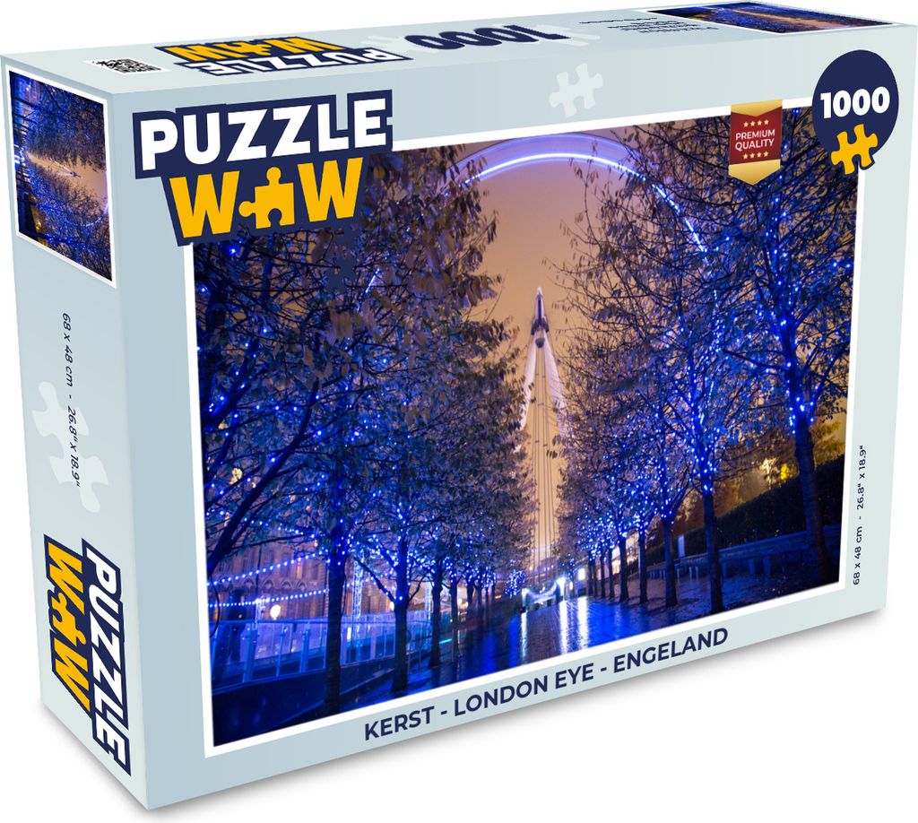 MuchoWow Puzzle 1000 Teile Weihnachten - London Eye - England - Erwachsene - Rätsel
