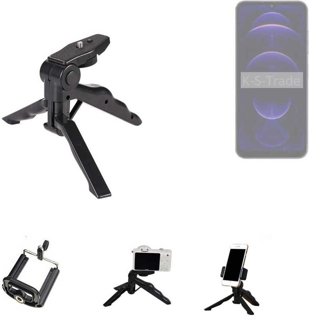 K-S-Trade Stativ Tisch-Ständer Dreibein Handy-Stativ Ständer kompatibel mit Hotwav Note 13 Mini-Stativ Smartphone Tripod Handy-Stativ aus Plastik