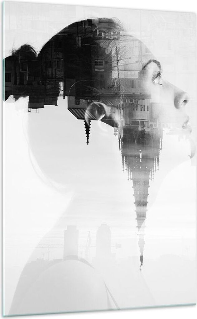 Bilder auf glas - Einteilig - Frau modern - 70x100cm - Glasbilder - Wandbilder - Bilder - Kunstdruck - zum Aufhängen bereit - Wanddekoration aus G...