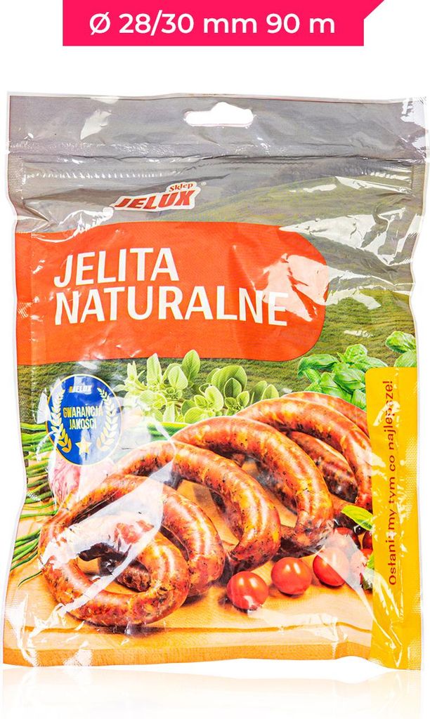 JELUX - Jelita naturalne wieprzowe 28/30 - 90 M do kiełbasy Zdjęcie produktu 